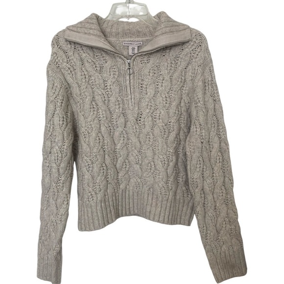 NWT Sincerely Jules Cable Knit Half Zip Cozy Pullover Turtleneck Sweater Sz M - Picture 7 of 12